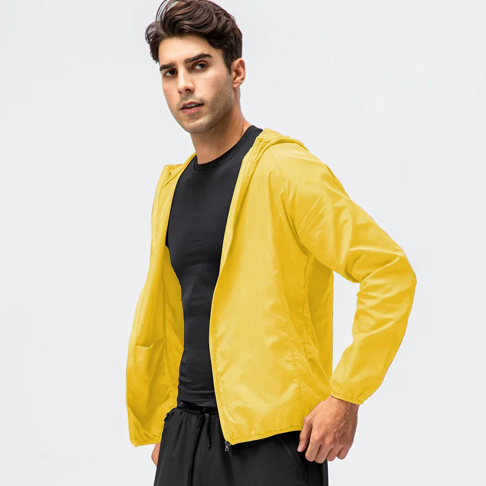 Unisex Waterproof Windbreaker Jacket – Sun Protection & Outdoor Use
